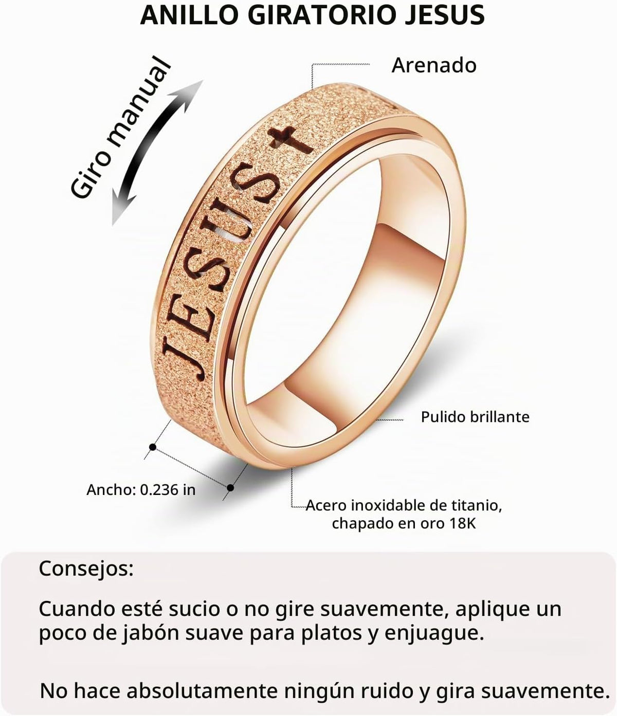 Anillo de ansiedad giratorio para mujeres: juguetes para jugar con...