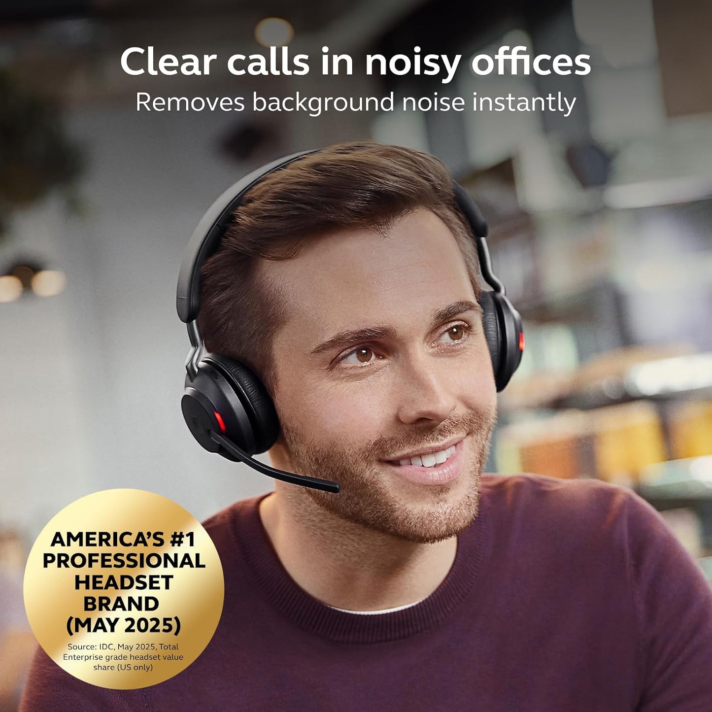 Jabra Evolve2 65 - Auriculares inalámbricos Bluetooth con micrófono...