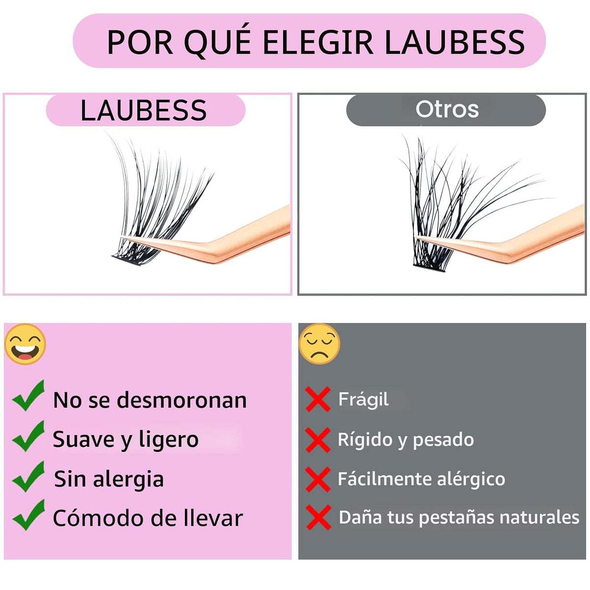 Extensiones de pestañas en racimo para colocar en casa, 240 unidade...