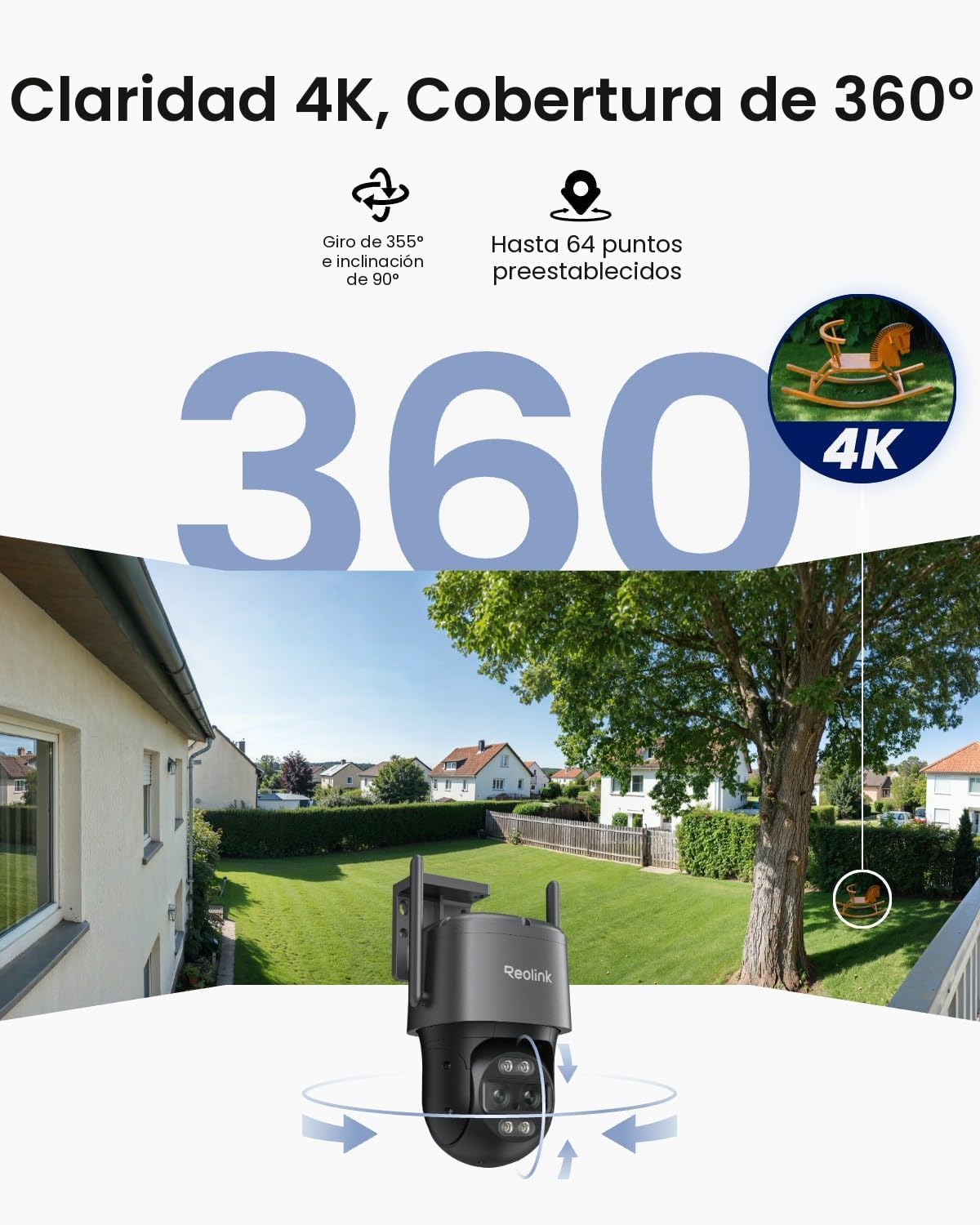 REOLINK 4K Cámara con cable WiFi para exterior, Cámara de seguridad...