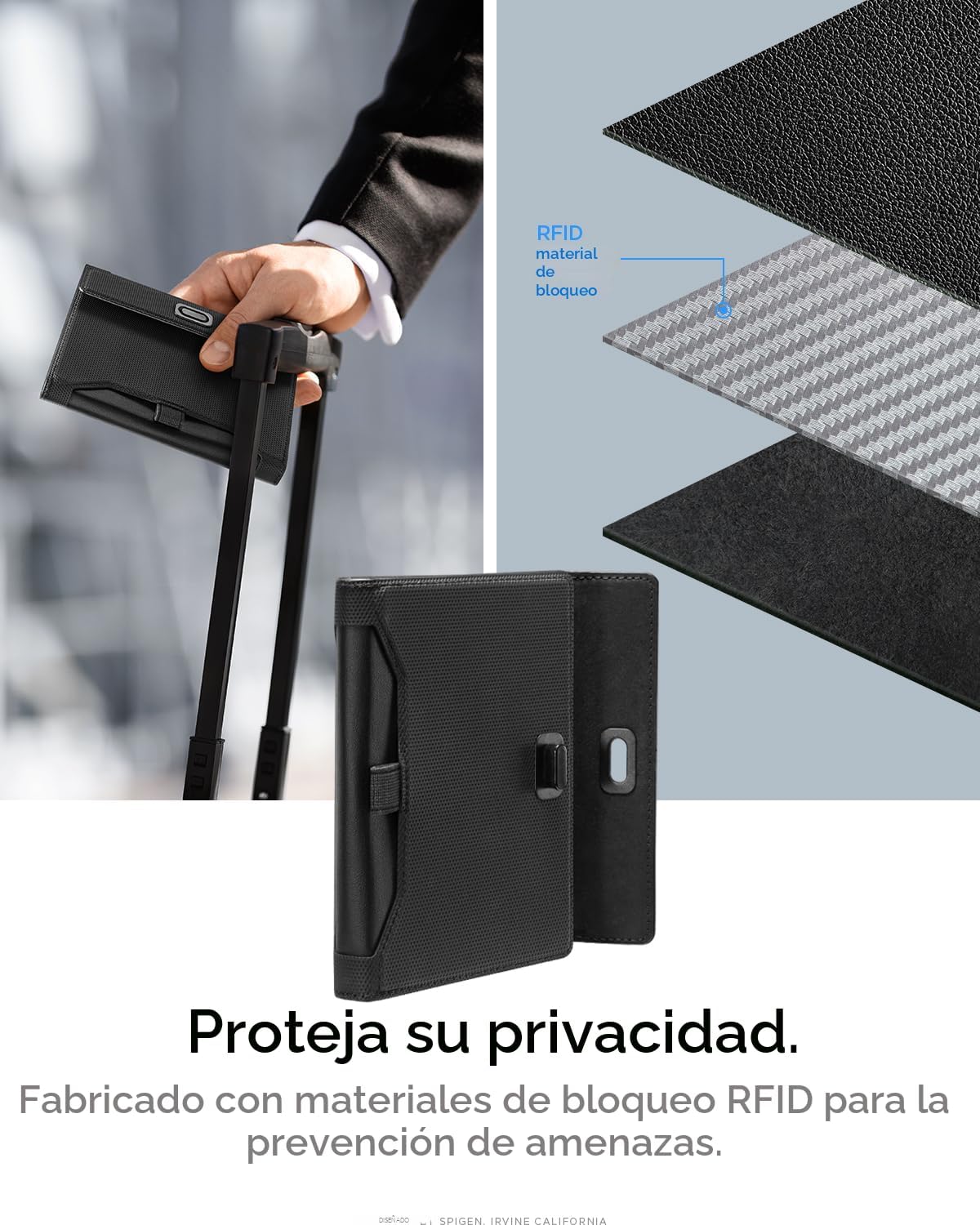 Spigen Life para pasaporte Funda para tarjeta con tecnología de blo...