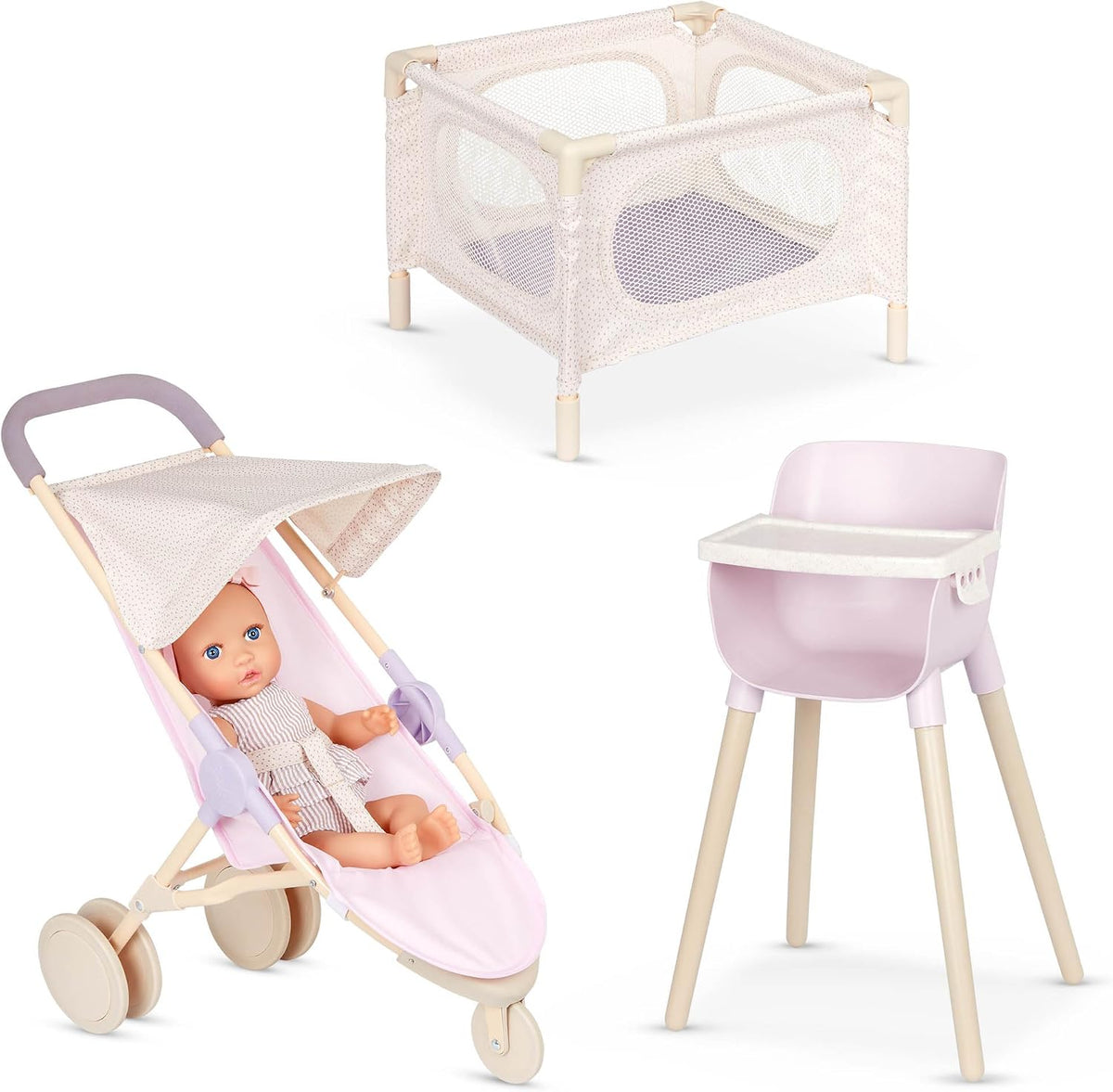 LullaBaby Juego de guardería de muñecas de bebé con muñeca de 14 pu...