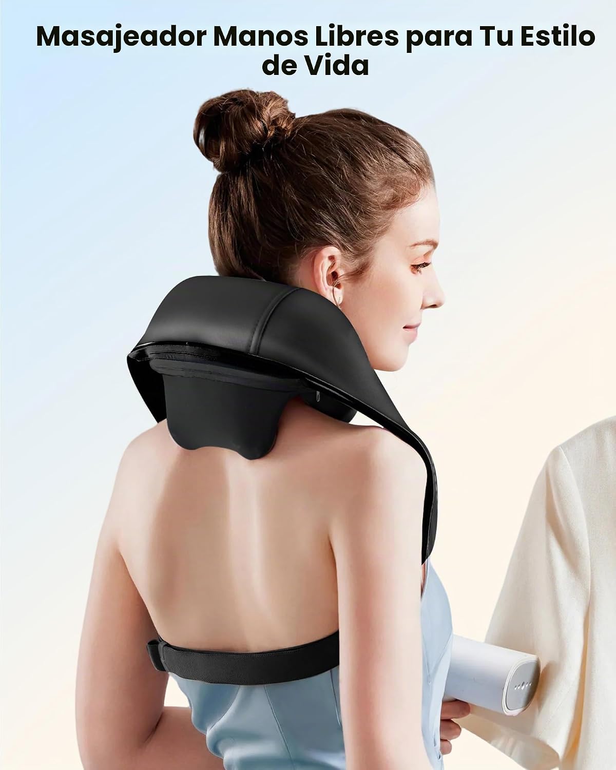 COMFIER Masajeador de cuello Shiatsu con calor, masajeador inalámbr...