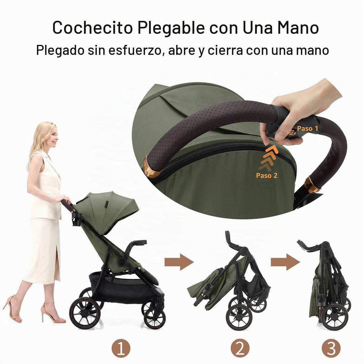 Gromast Cochecito de bebé con bandeja desmontable para aperitivos,...