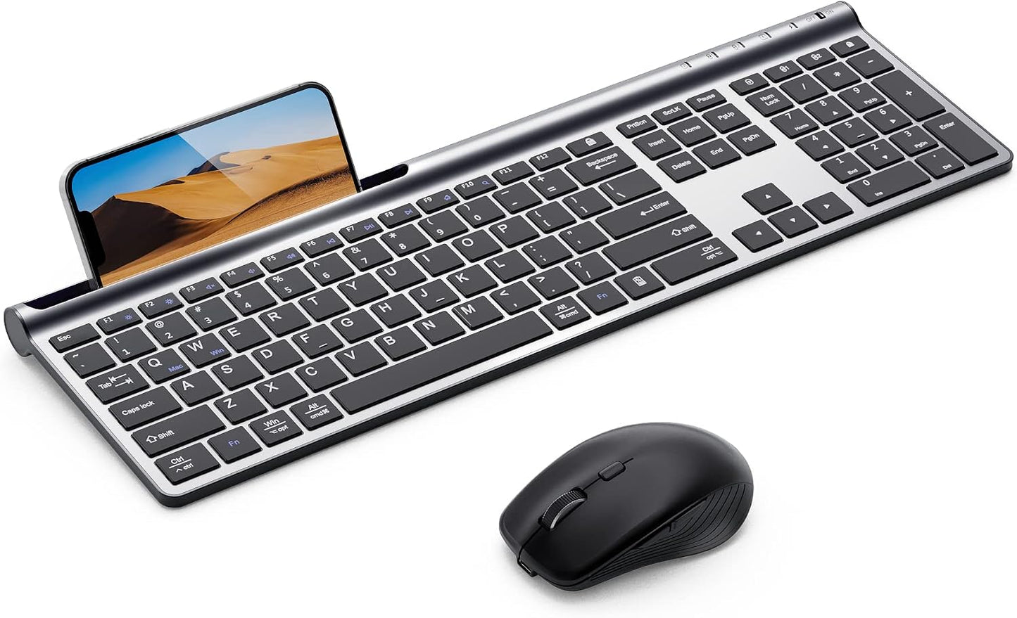 Samsers - Combo de teclado y ratón inalámbricos, recargable ultra d...