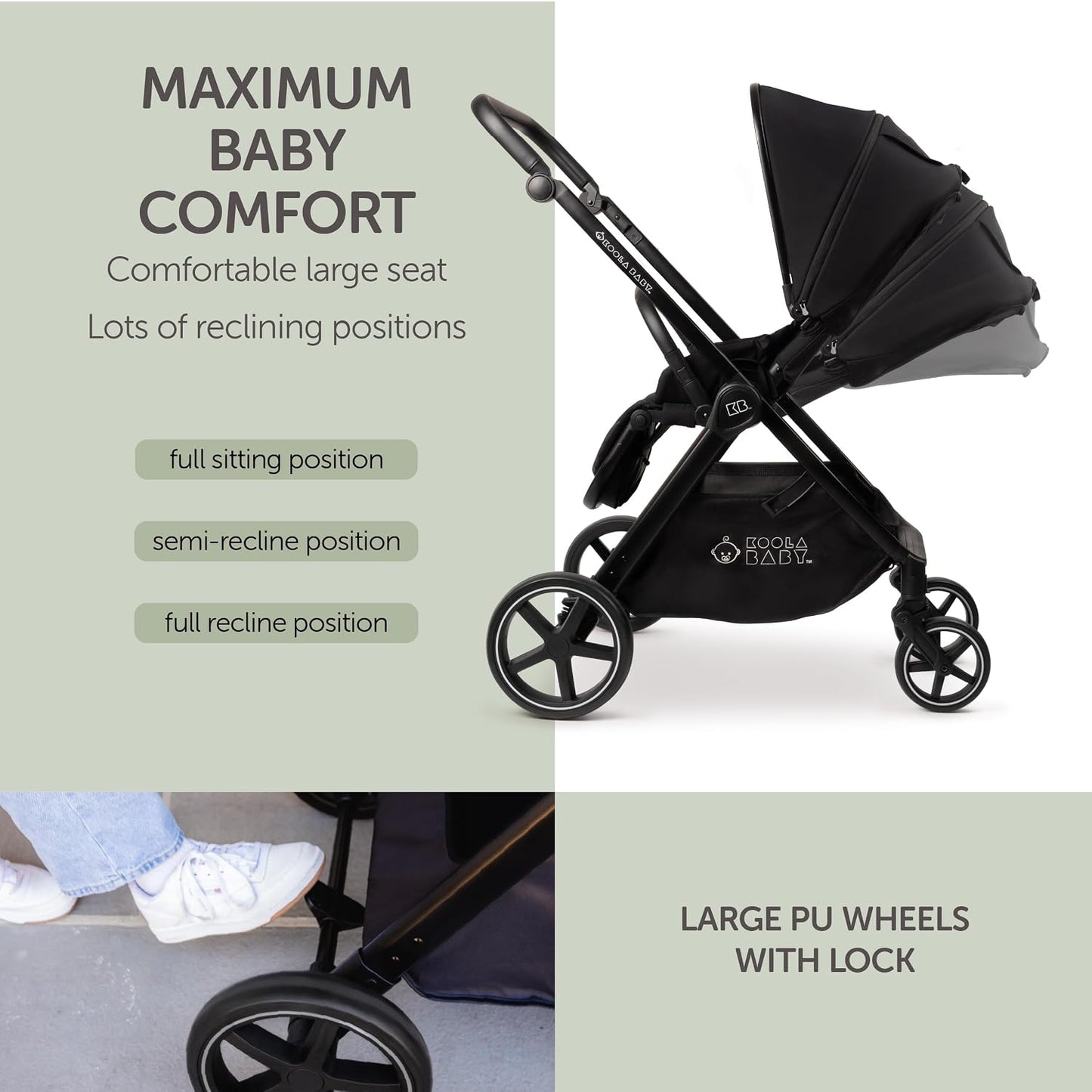 KOOLABABY Cochecito de bebé reversible \u2013 Cochecito plegable co...
