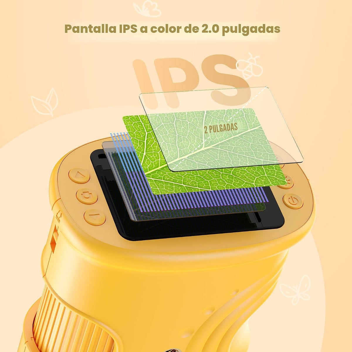 Microscopio digital de mano 1000X para niños: microscopio de bolsil...