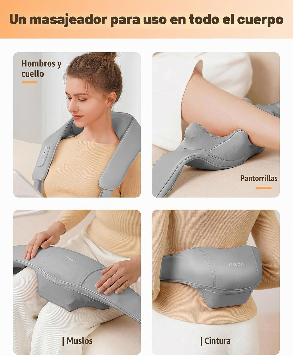 KNQZE Masajeador de cuello inalámbrico para aliviar el dolor de tej...