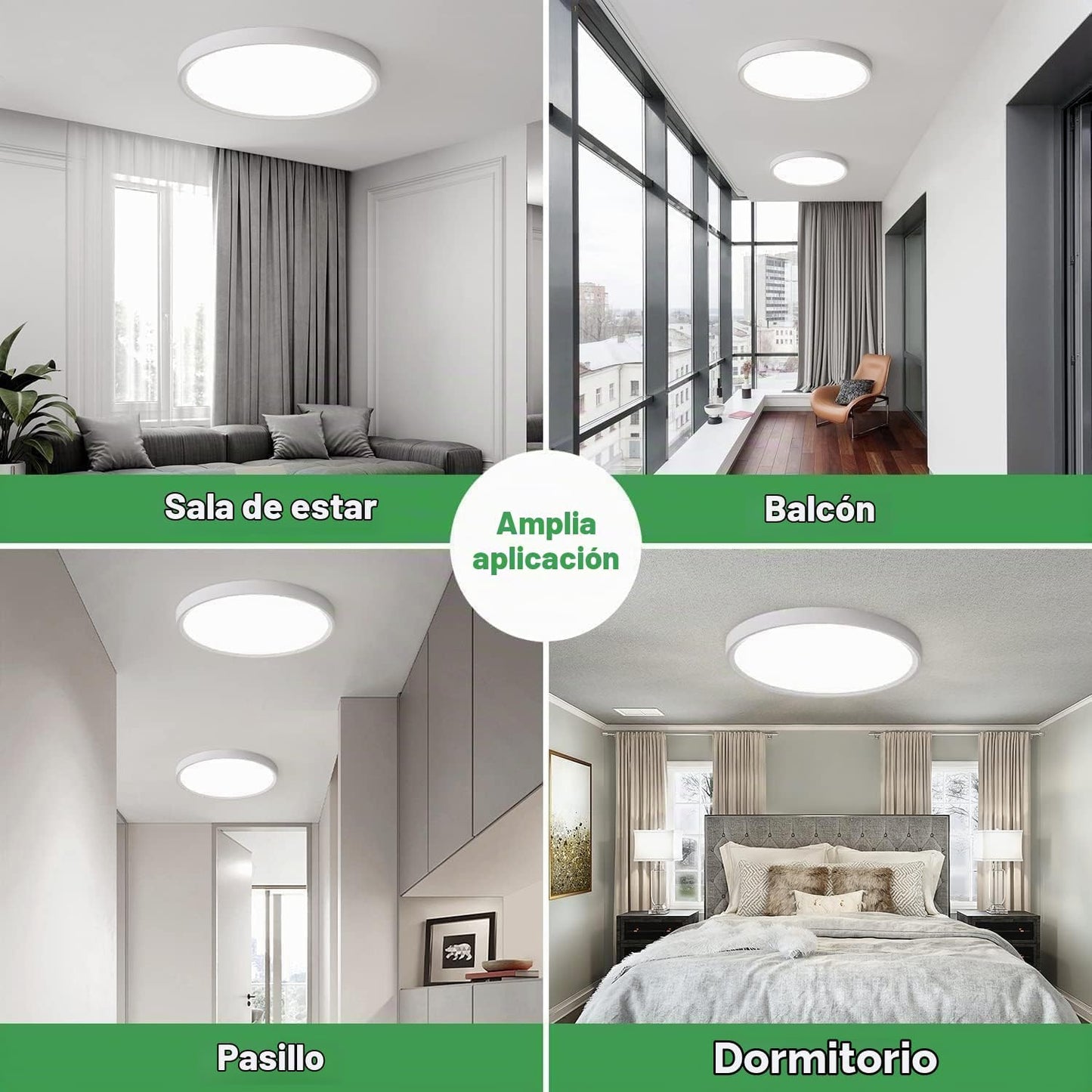 6PK - Lámpara LED de techo empotrada de 12 pulgadas, 24 W, 2520 LM,...