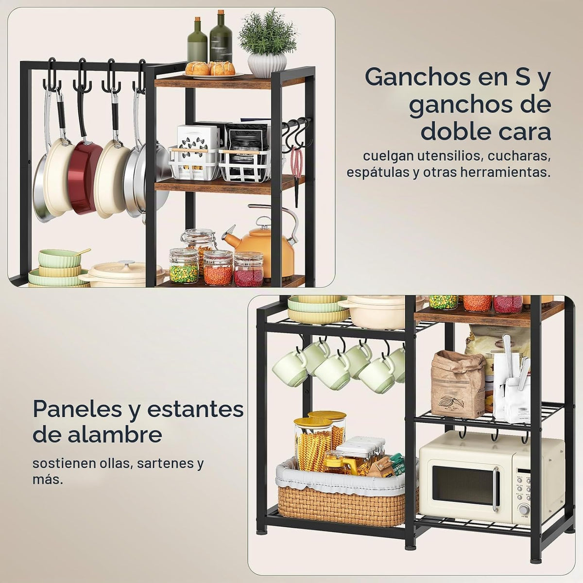 CHOEZON Estante para ollas de 5 niveles, soporte para utensilios de...