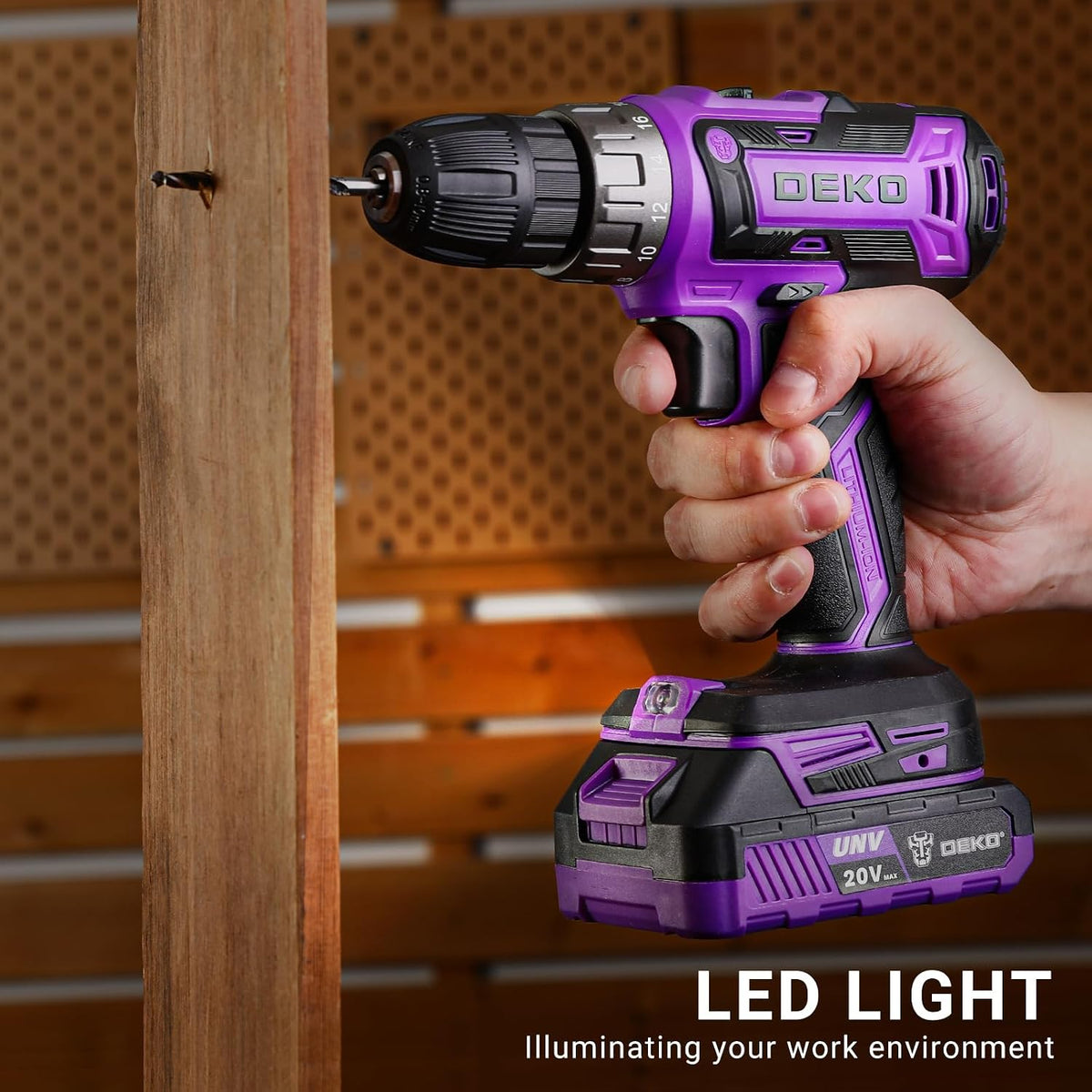 Taladro eléctrico inalámbrico: DEKO PRO Taladro inalámbrico de 20 V...