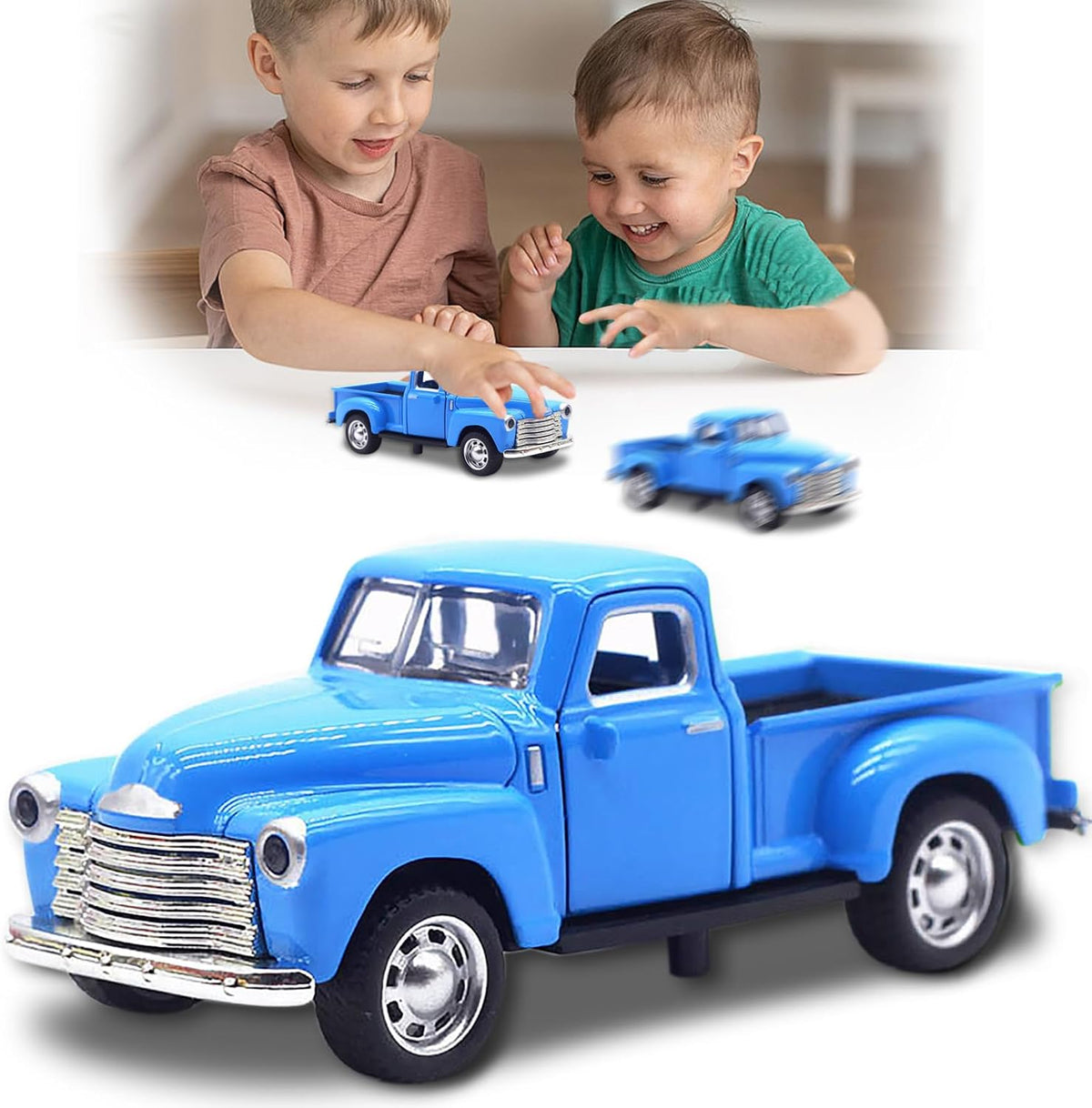 AGSIXZLAN Little Blue Truck Toy 1:32 Pull Back Cars Toy para niños...