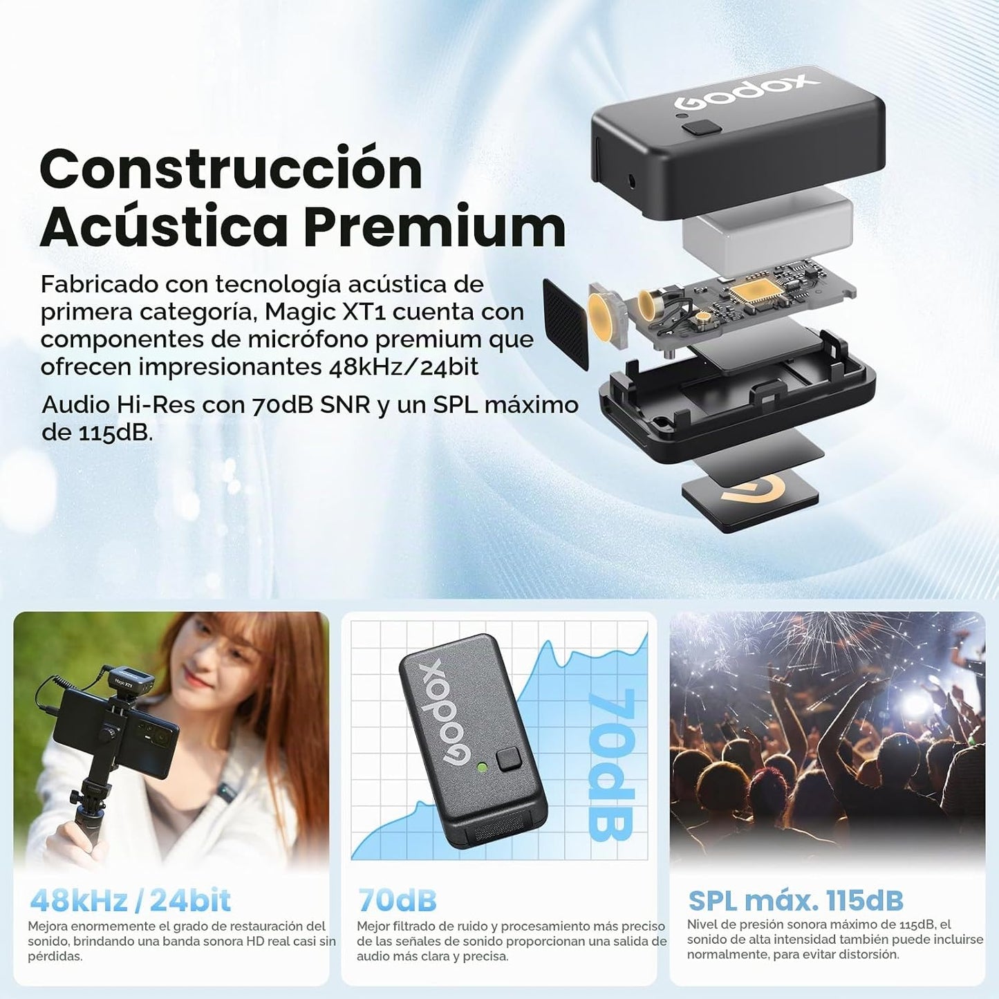 GODOX Magic XT1 - Sistema de micrófono inalámbrico Lavalier | Audio...