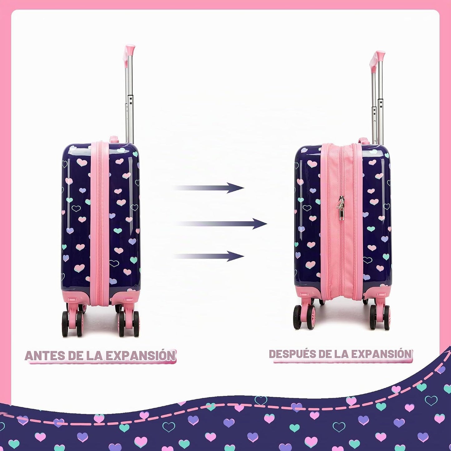 Juego de maletas para niños Esteemly 5 piezas con maletas de 16"...