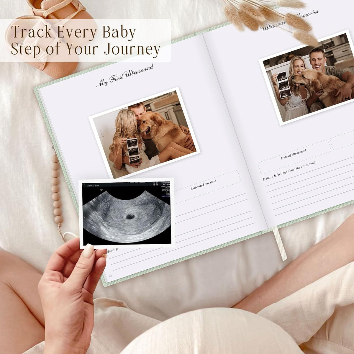 Lanpn Mi diario de embarazo Libro de recuerdos para mamá primeriza,...