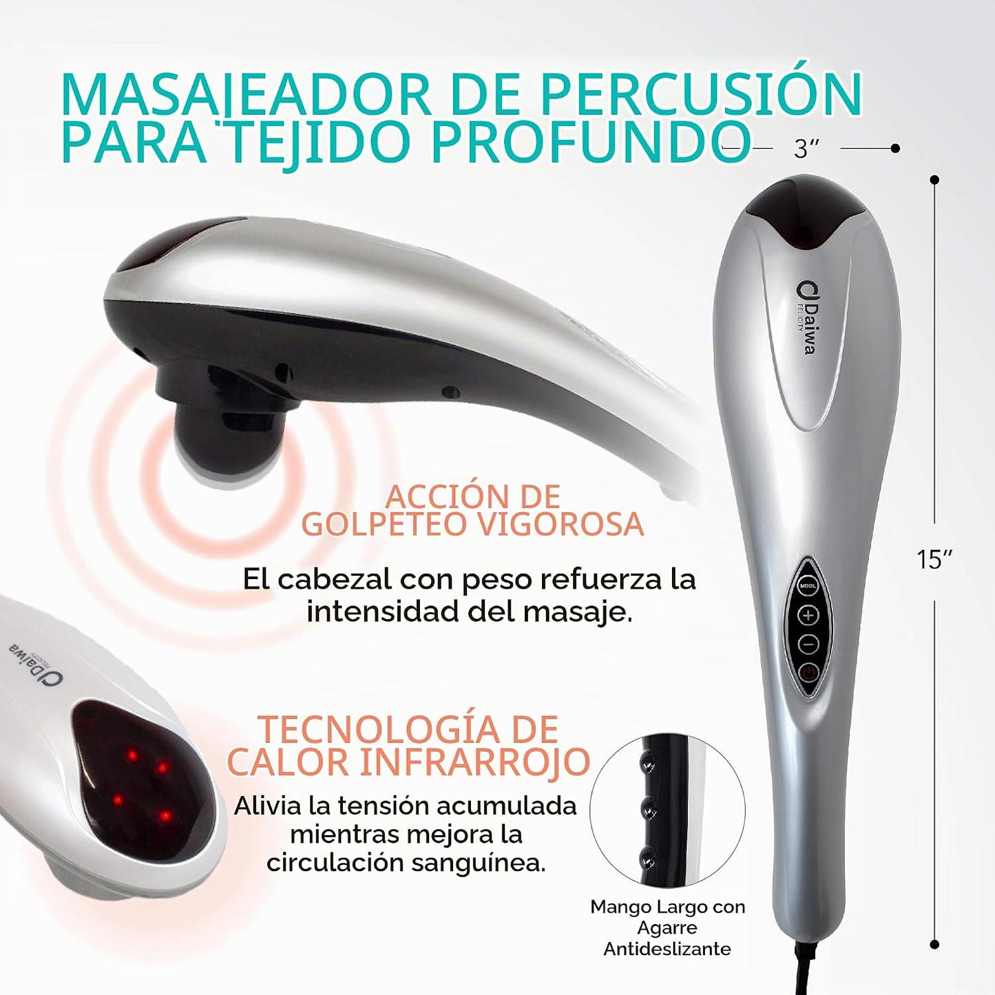 Daiwa Felicity Tapping Pro - Masajeador de tejido profundo de mano...