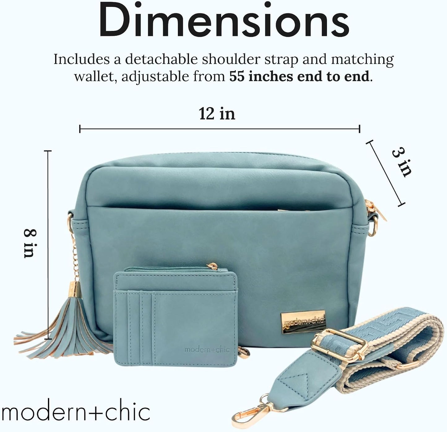 Modern+Chic Bolso cruzado Alice: bolso de cuero vegano con amplios...