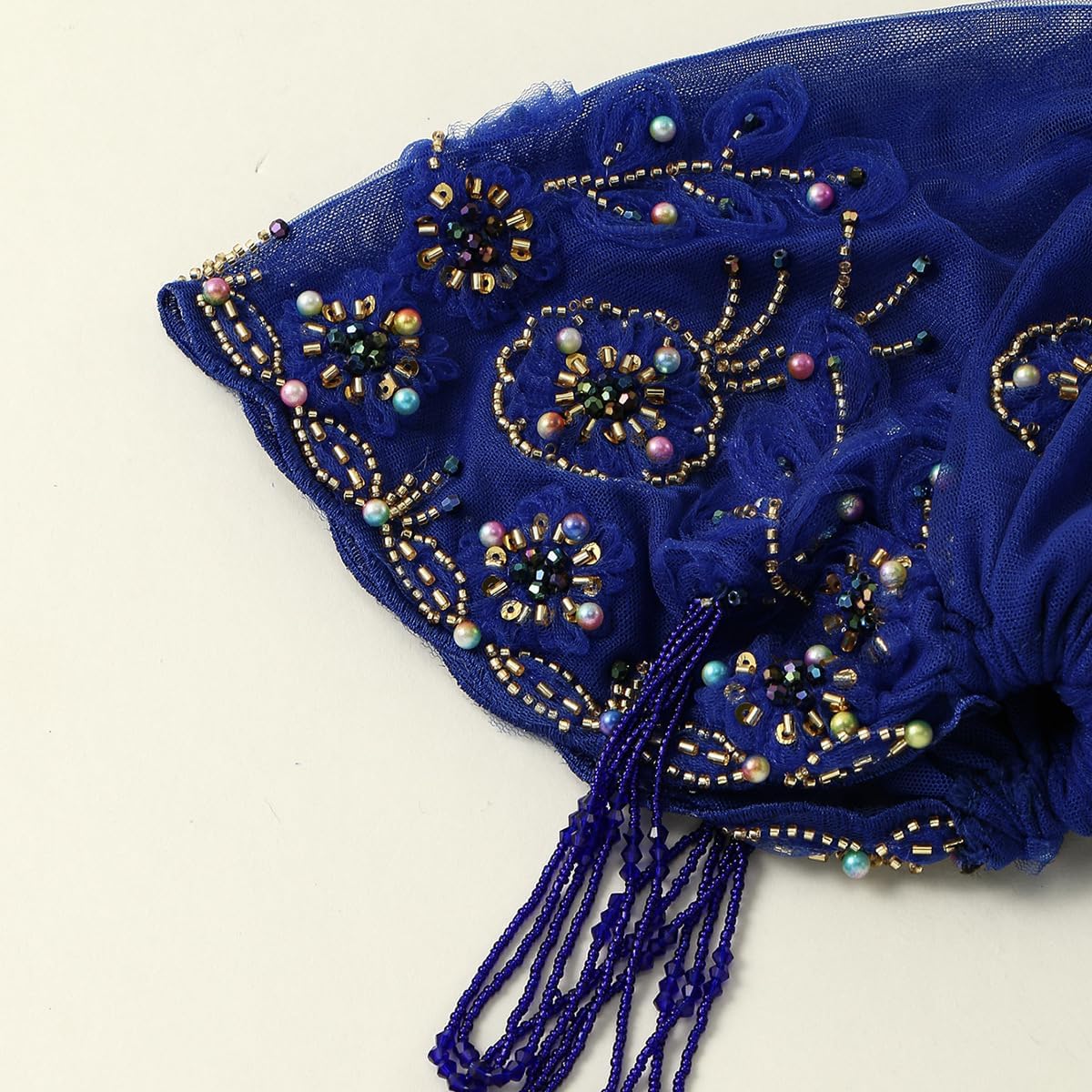 Turbante para mujer, con cuentas de encaje, musulmán, hijab, gorro...