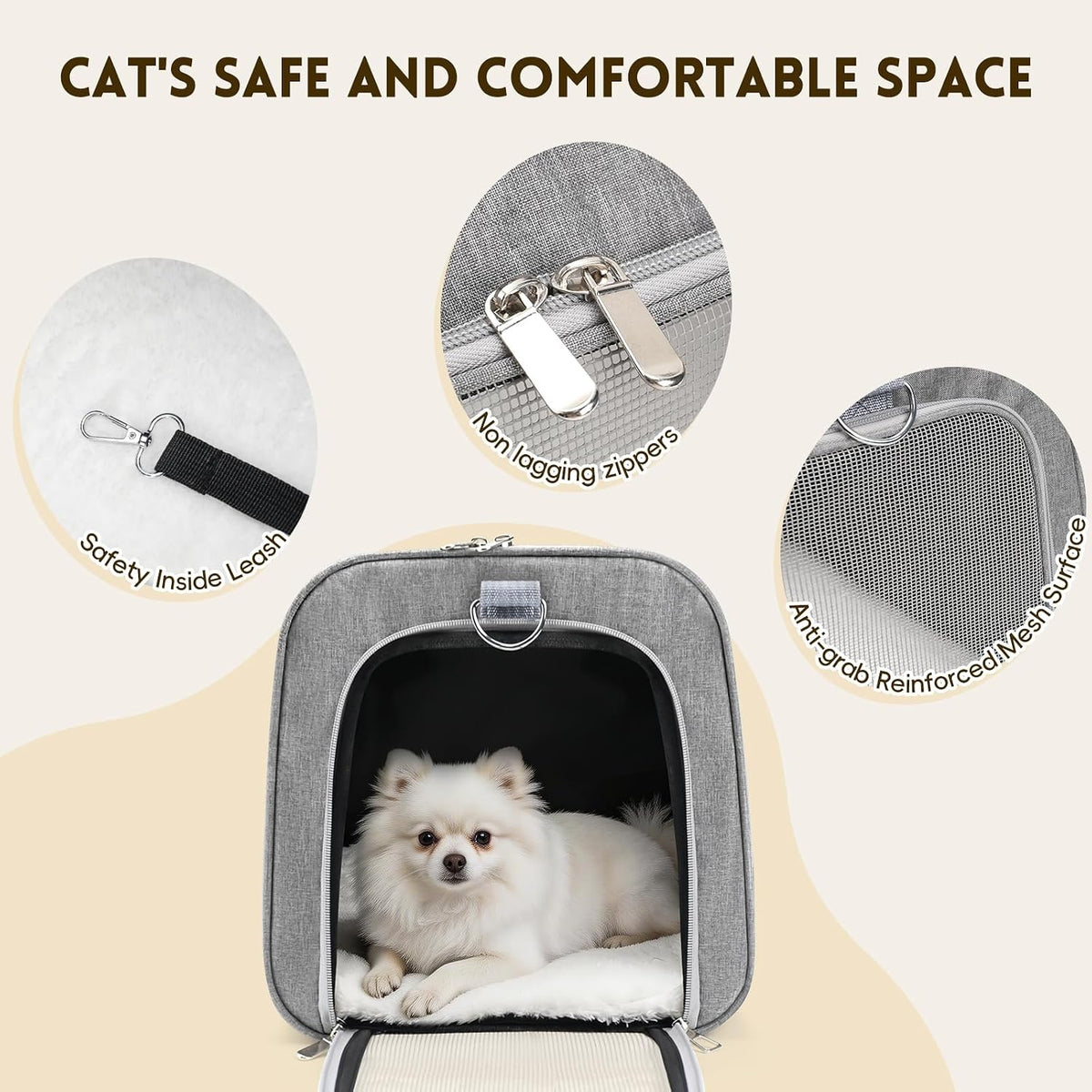 Zedkeys Transportador suave para gatos y perros pequeños y gatos gr...