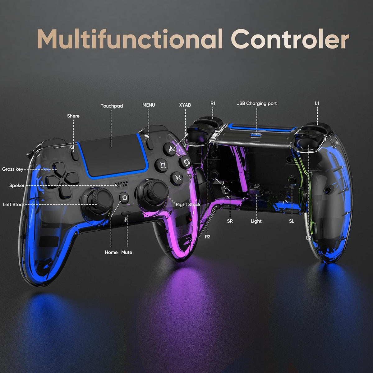 BETMI Controlador inalámbrico para PS5, Pro\/Slim\/MAC\/Steam Deck\...