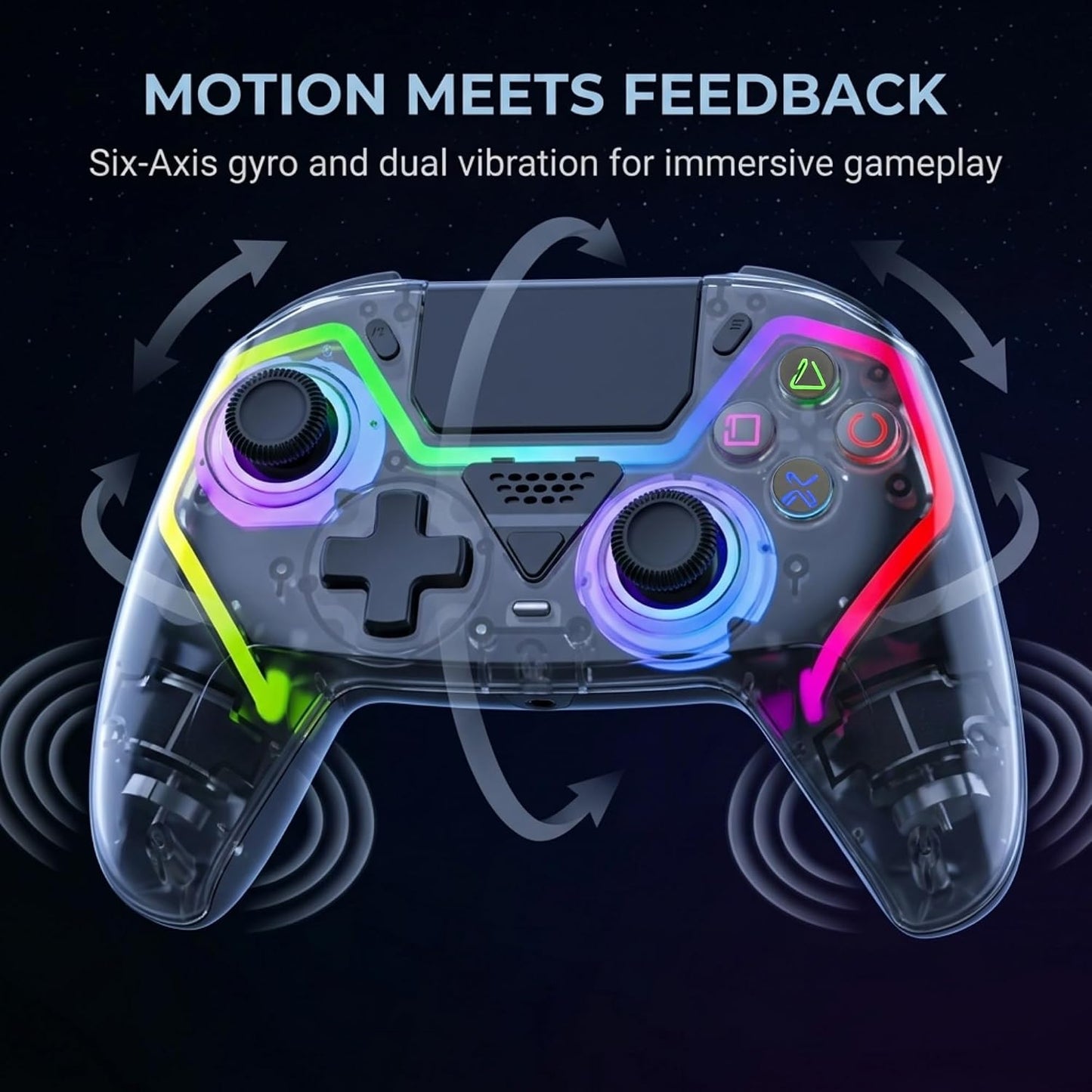 Mando inalámbrico Fyvra compatible con PS5, PS5 Slim, PS5 Pro, PC,...