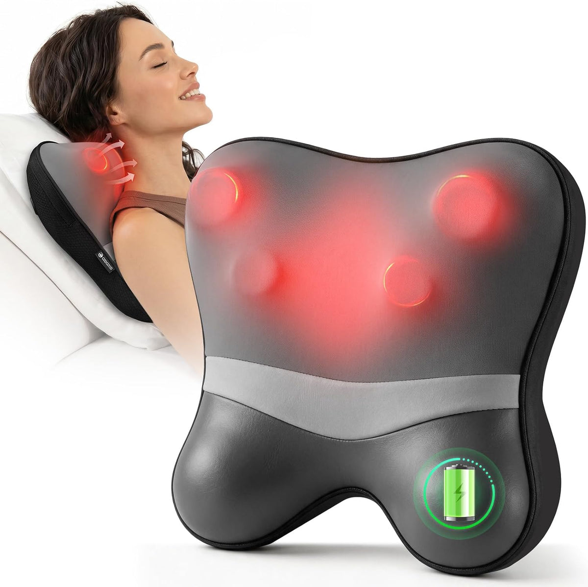 CooCoCo Masajeador inalámbrico de cuello y espalda con calor, apto...