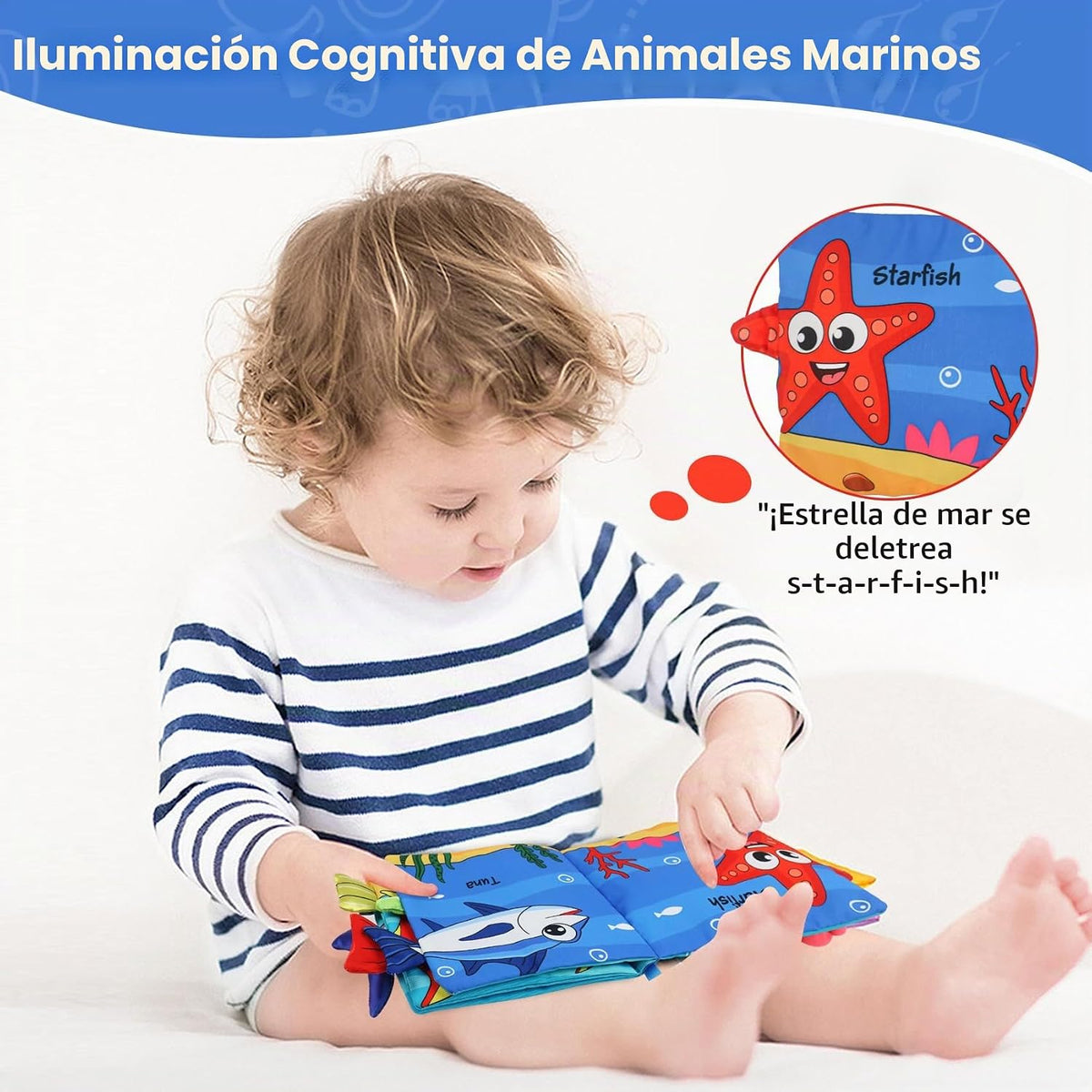 GKDOMS Libros de tela suaves para bebés, libro de tela crujiente pa...