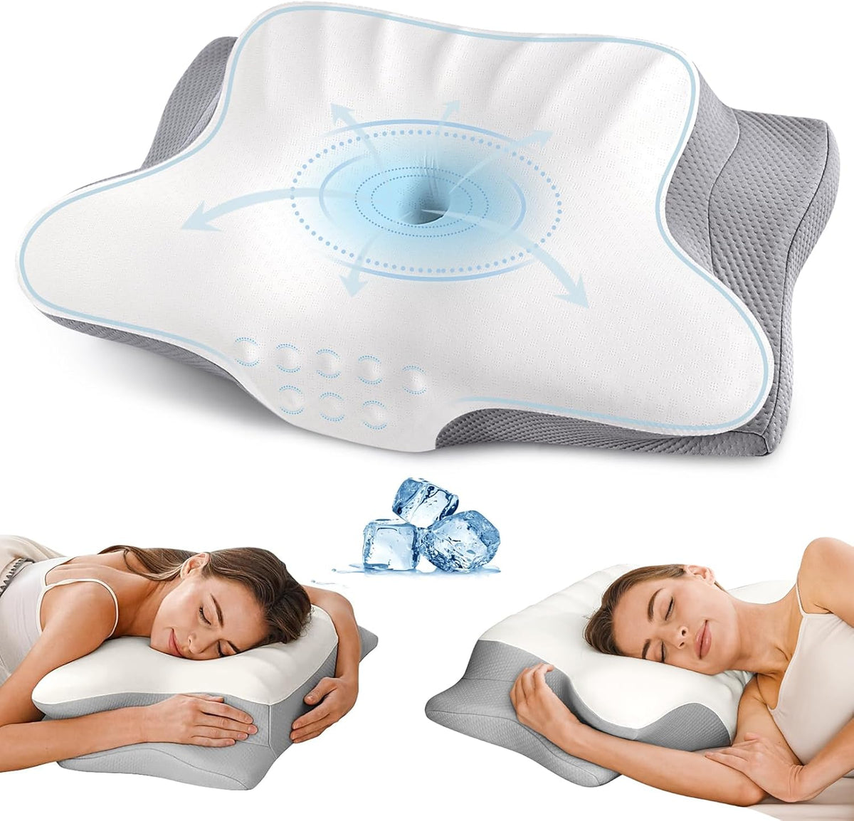 Ylekto Almohada cervical para el cuello para aliviar el dolor, almo...