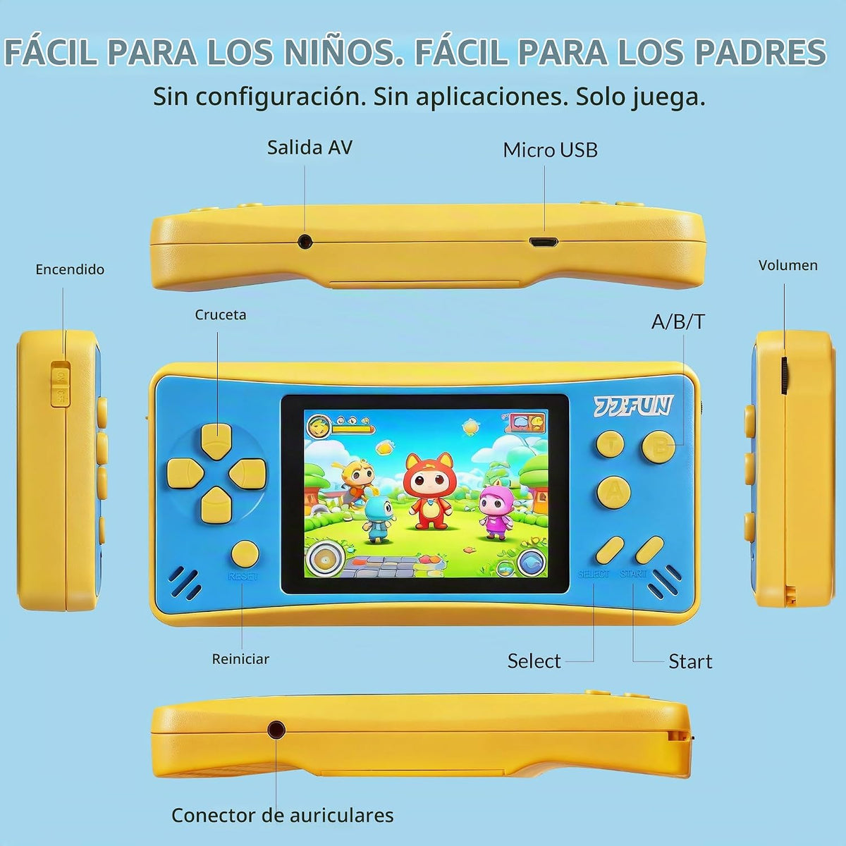168 Reproductor de videojuegos incorporado Plug &amp; Play de mano...