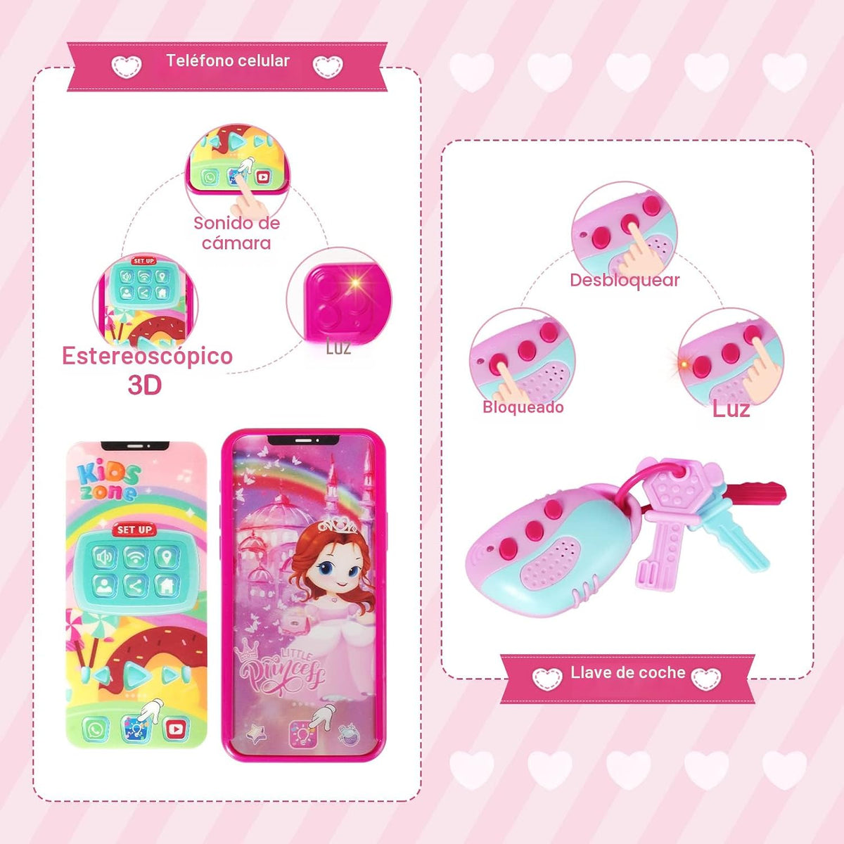 Shemira Bolsa de Juego para Niñas Pequeñas, Juguetes de Princesa de...