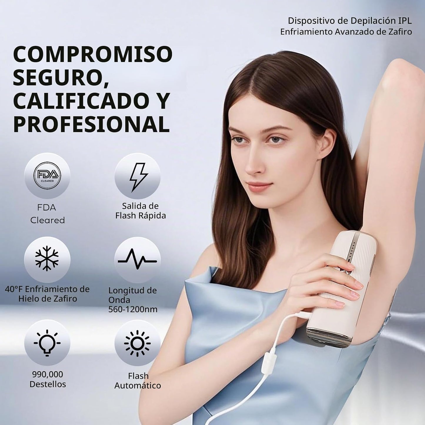 EUARNE Depilación láser IPL para mujeres, enfriamiento de hielo, ef...