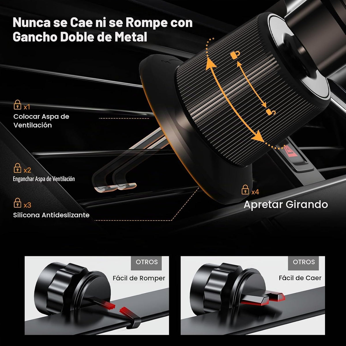 Miracase - Soportes para teléfono para tu coche con gancho de metal...