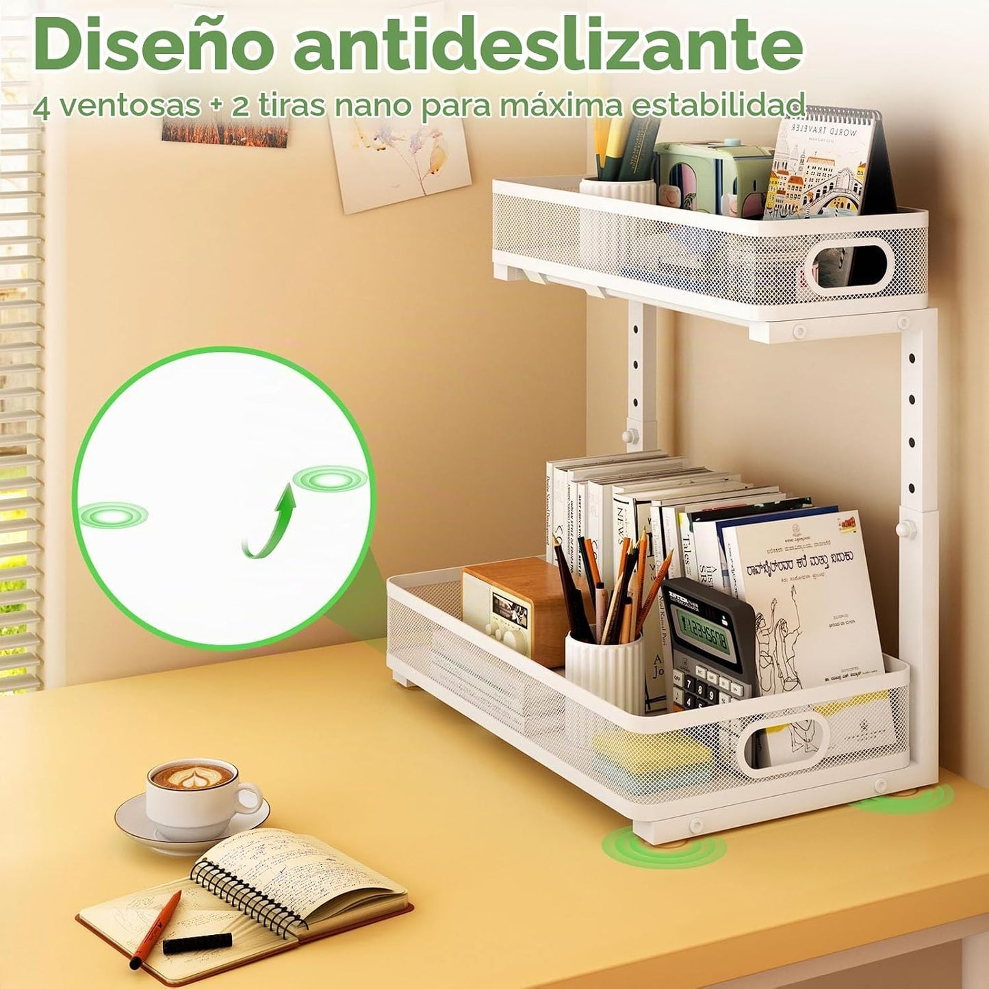 Organizador para debajo del fregadero, 2 unidades, estante de metal...