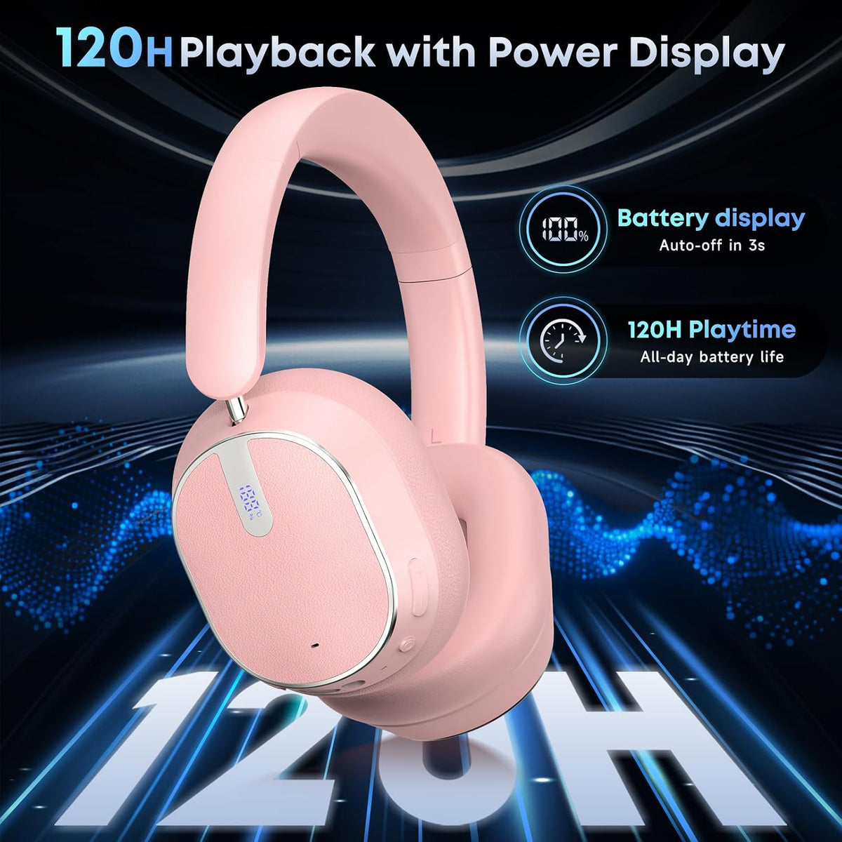 Auriculares Bluetooth con cancelación activa de ruido, auriculares...