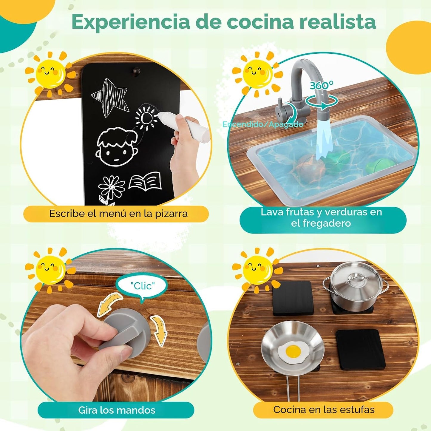 Costzon Cocina de Barro para Niños al Aire Libre, Cocina de Juego d...