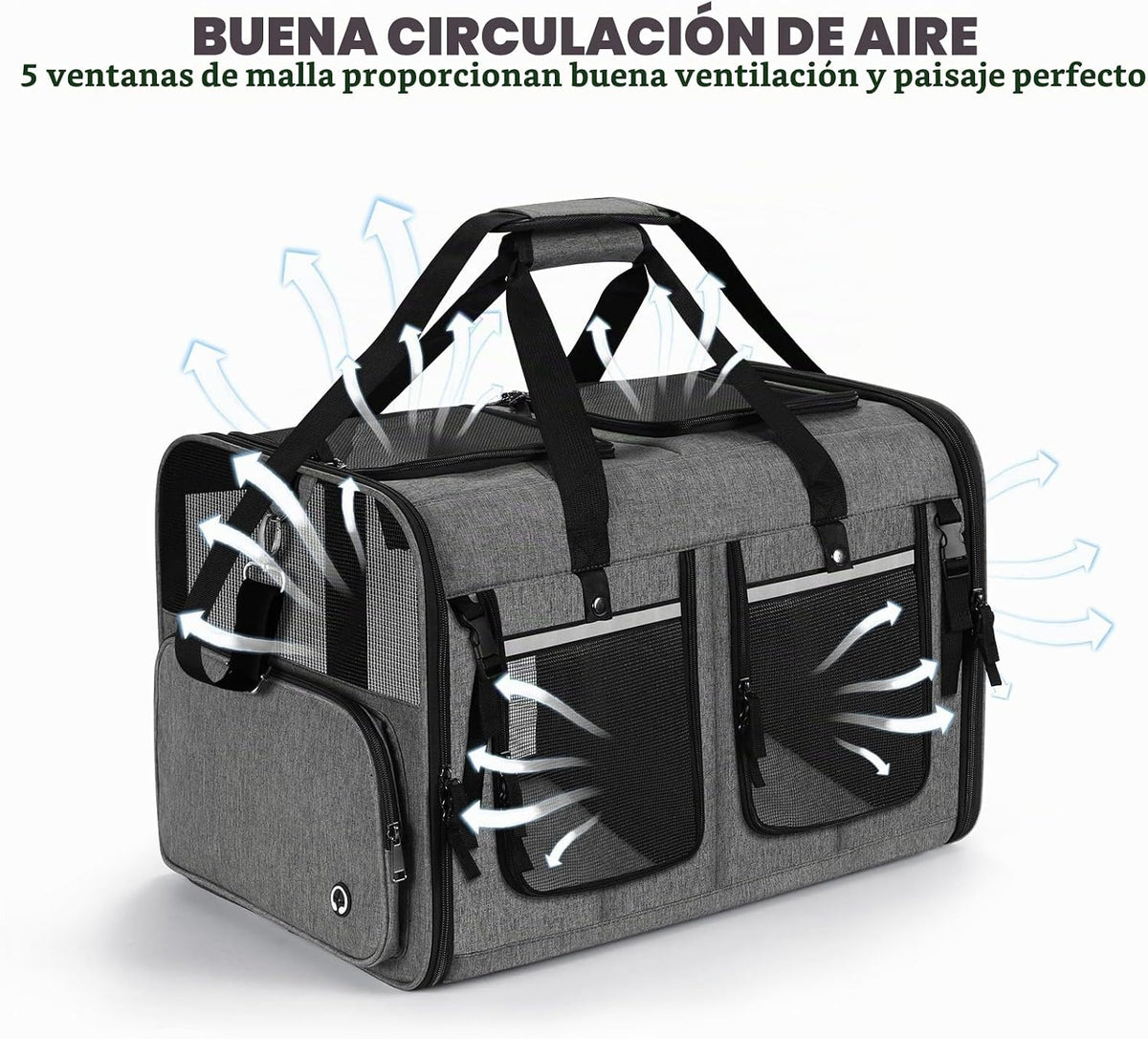 Groxkox Transportador de gatos para 2 gatos, plegable doble para ga...