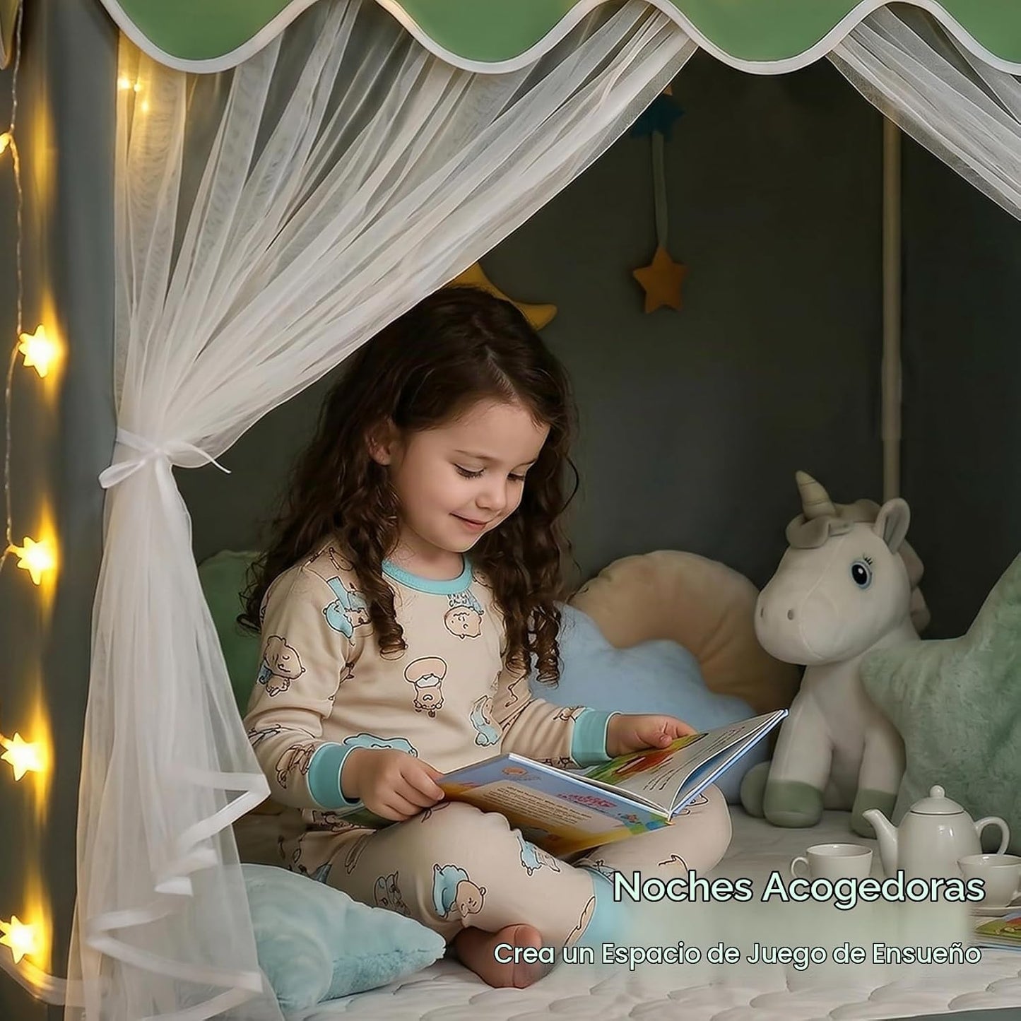 GeeSound Tienda de campaña para niños para niñas en interior: con p...