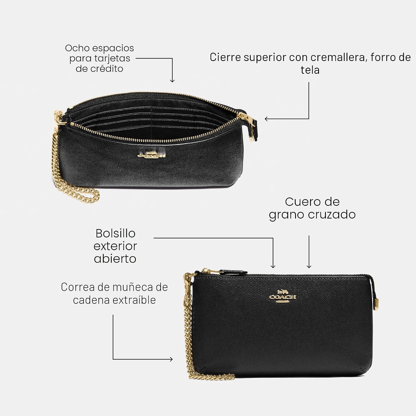 Coach Cartera Grande para Mujer con Cadena W