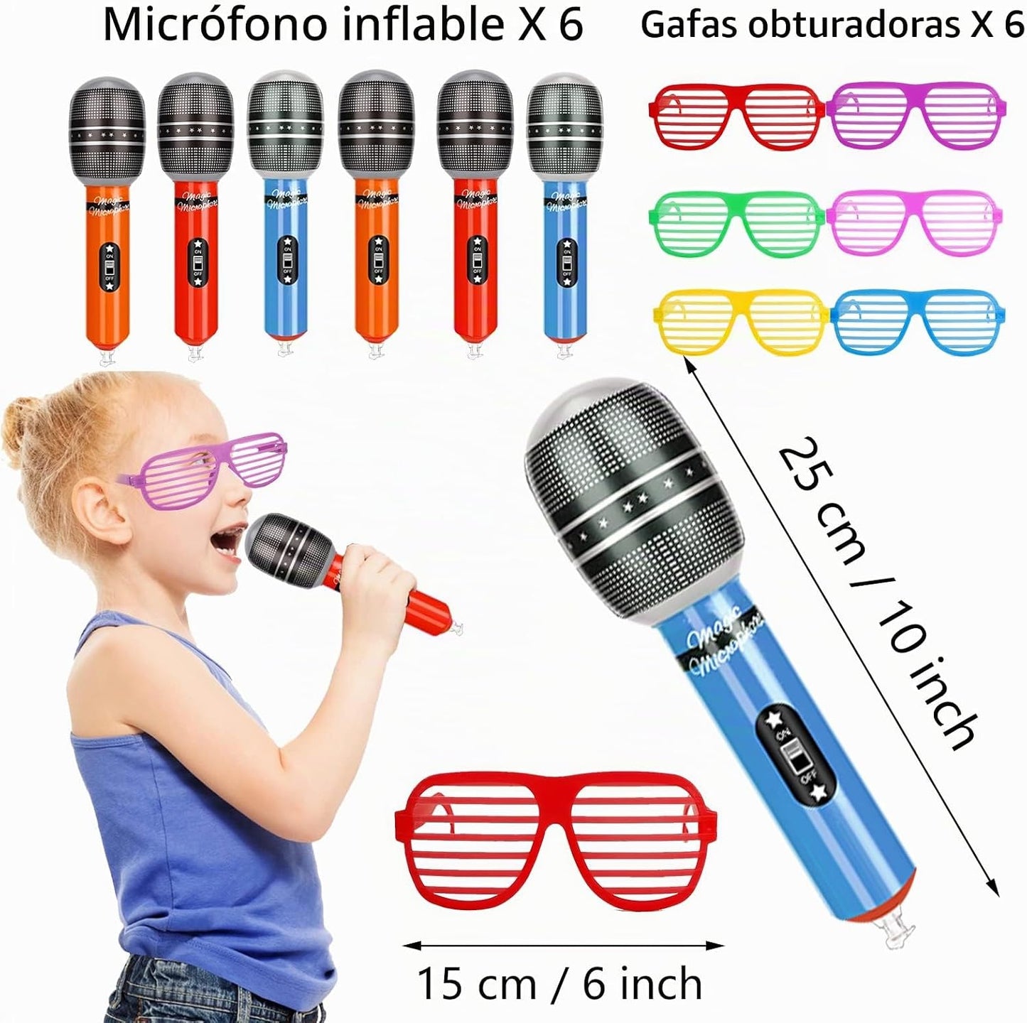 smilixin Paquete de 22 guitarras inflables, guitarra inflable, jugu...