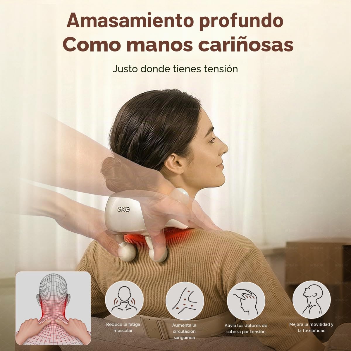 SKG Masajeador de cuello H7 Ultra para aliviar el dolor de tejido p...