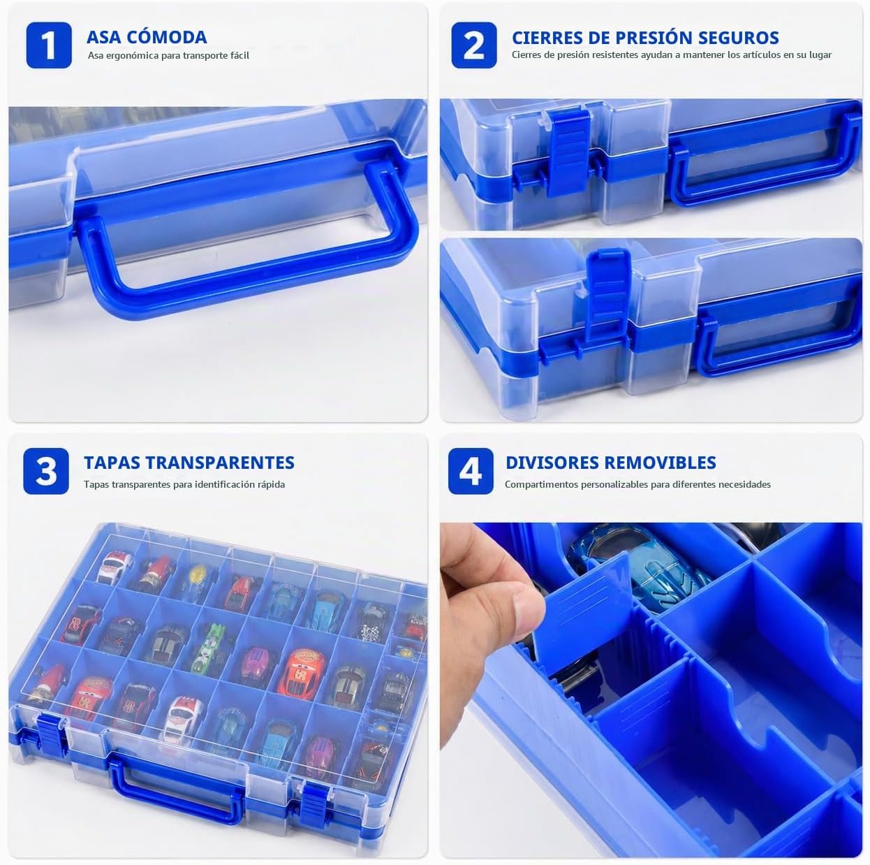 Estuche organizador de almacenamiento de autos de juguete compatibl...