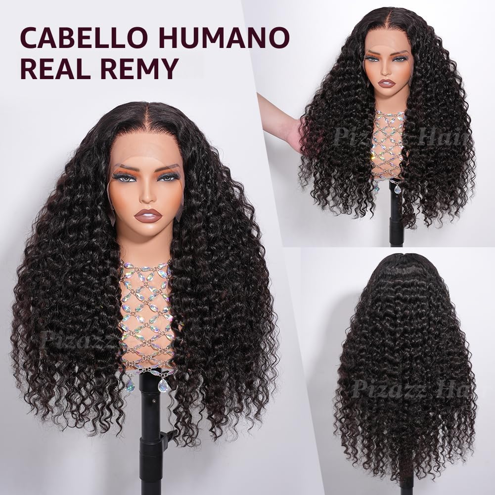 Pizazz Pelucas delanteras de encaje HD 13x4 Cabello humano Nudos pr...