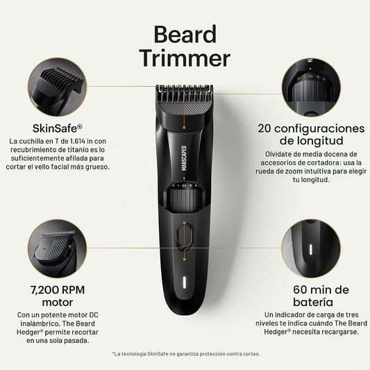MANSCAPED The Beard Hedger - Cortadora de barba para hombre, rueda...