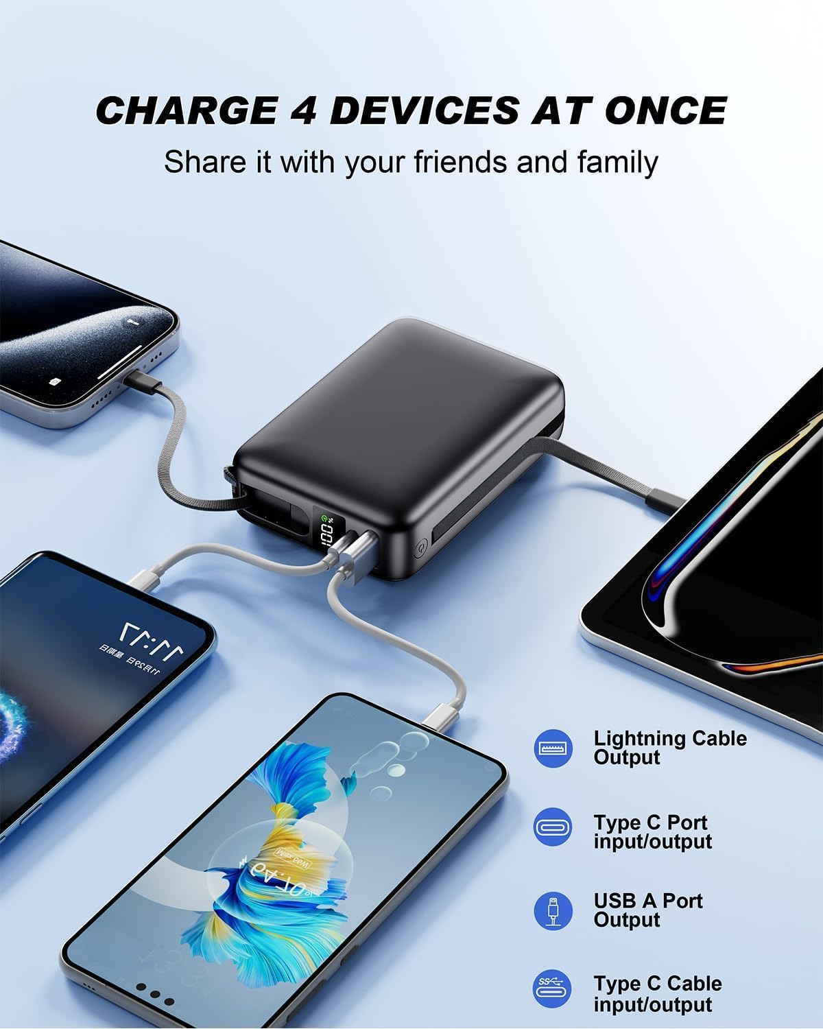 Cargador portátil 50000mAh, PD22.5W Banco de energía de carga rápid...
