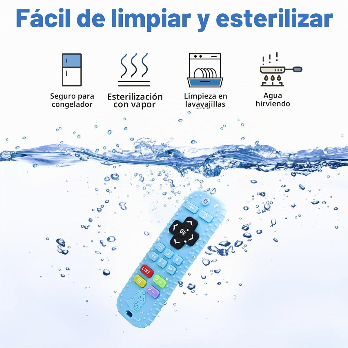 Juguetes de dentición para bebés de 3 a 6 meses, mordedores de sili...