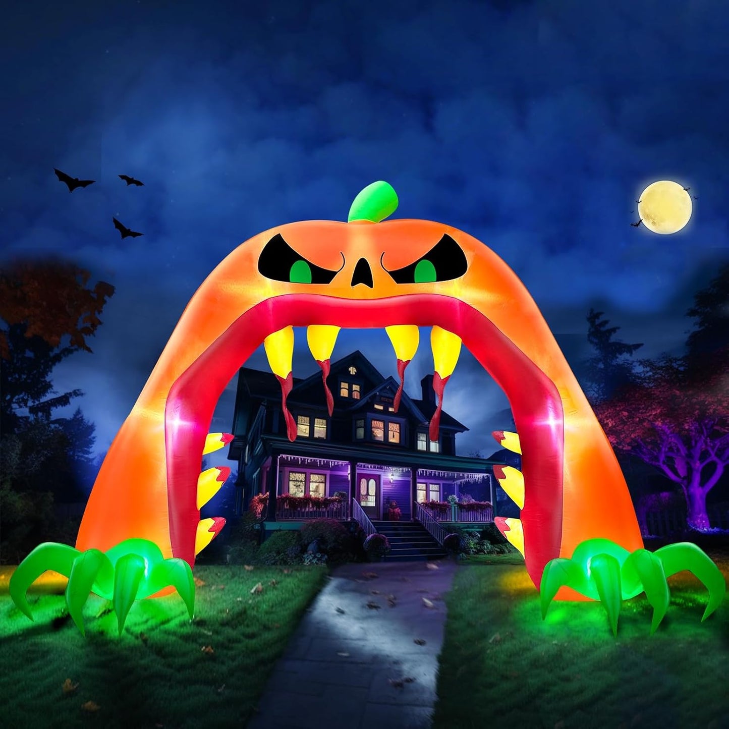 Inflables gigantes de Halloween con arco de calabaza, decoraciones...