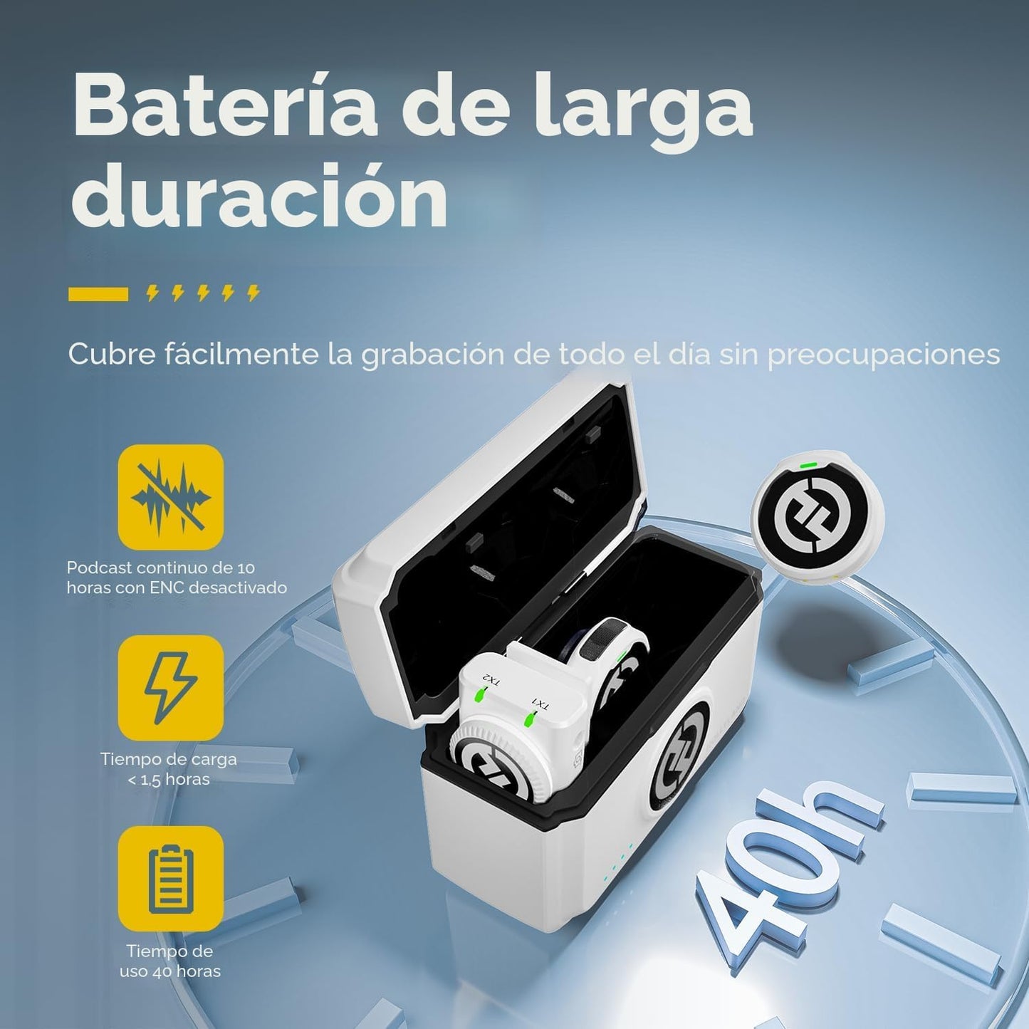 Micrófono lavalier inalámbrico Hollyland Lark M2 para iPhone\/Andro...