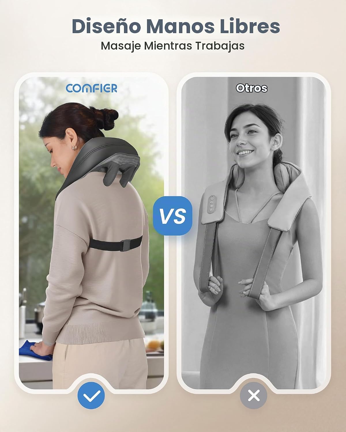 COMFIER FSA Elegible Masajeador Shiatsu de Cuello con Calor para Te...