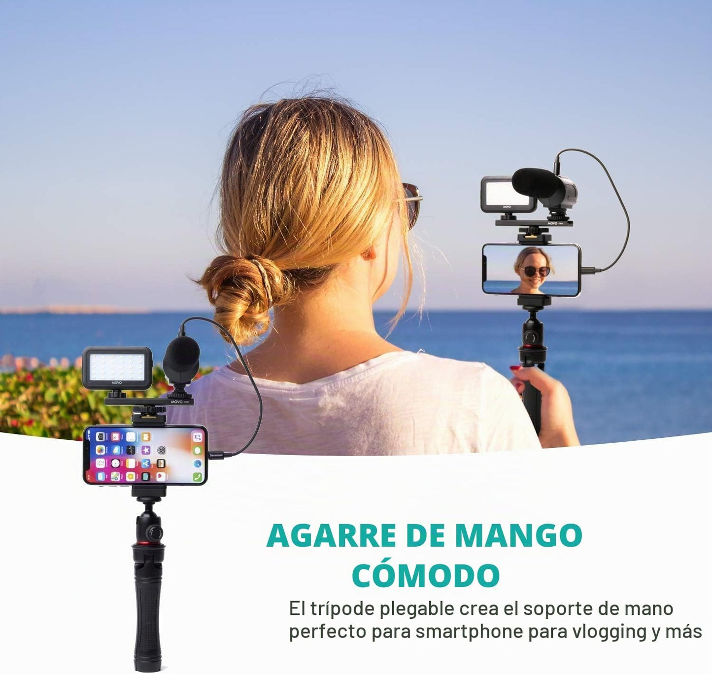 Kit de vlogging Movo iVlogger para iPhone - Compatible con Lightnin...