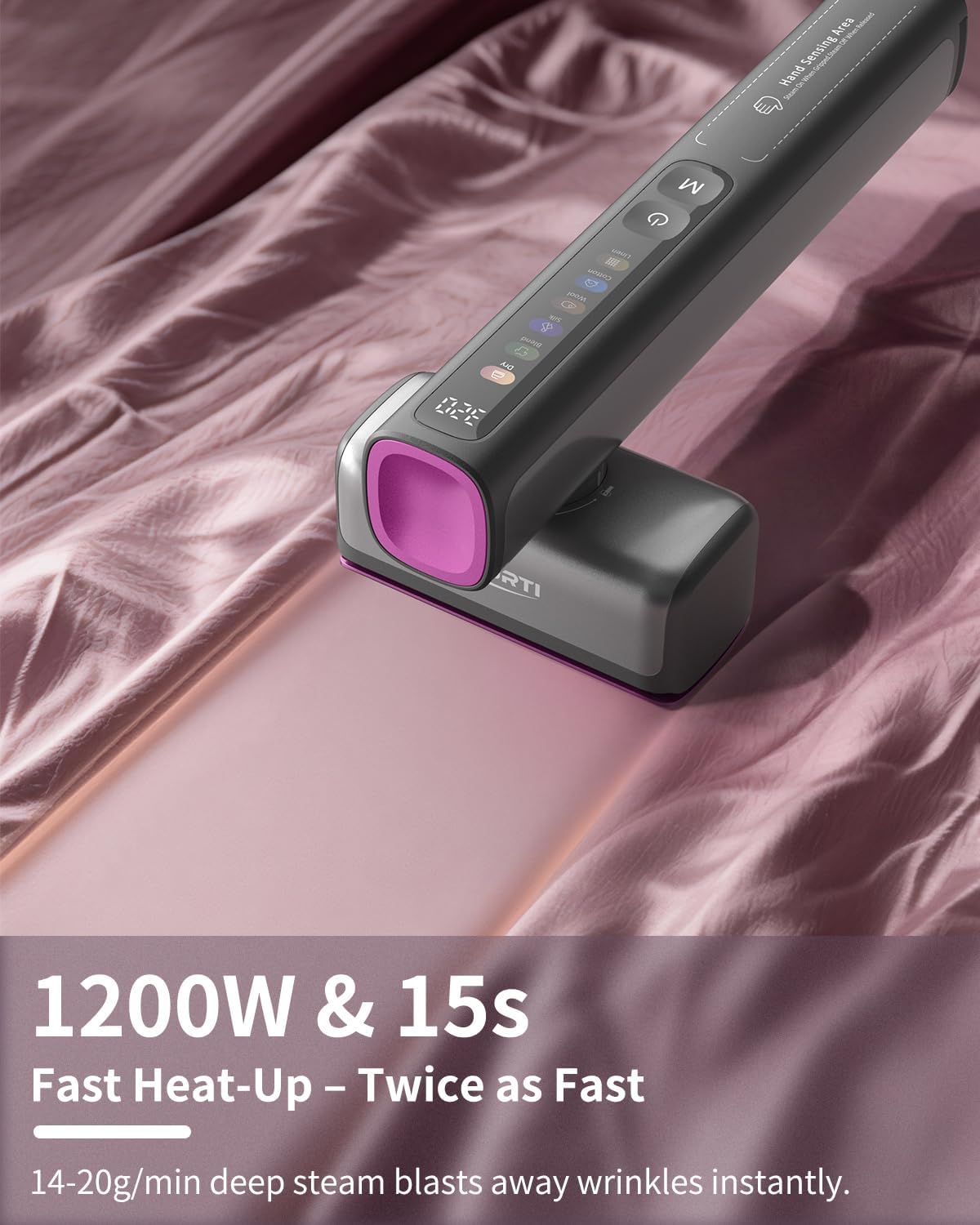 ELORTI Vaporizador para ropa, plancha de vapor de 1200 W con sensor...